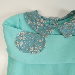 Sweat Menthe à col chemise